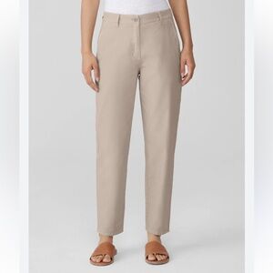 Eileen Fisher Wheat Organic Cotton Hemp Stretch Tapered Pant, Women’s Size 4